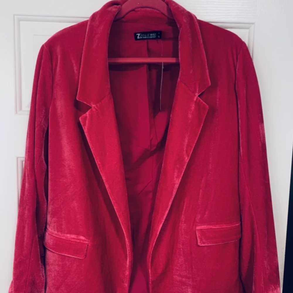 NY and Company NY&Co. 7th Avenue pink velour velvet blazer medium NWT New M